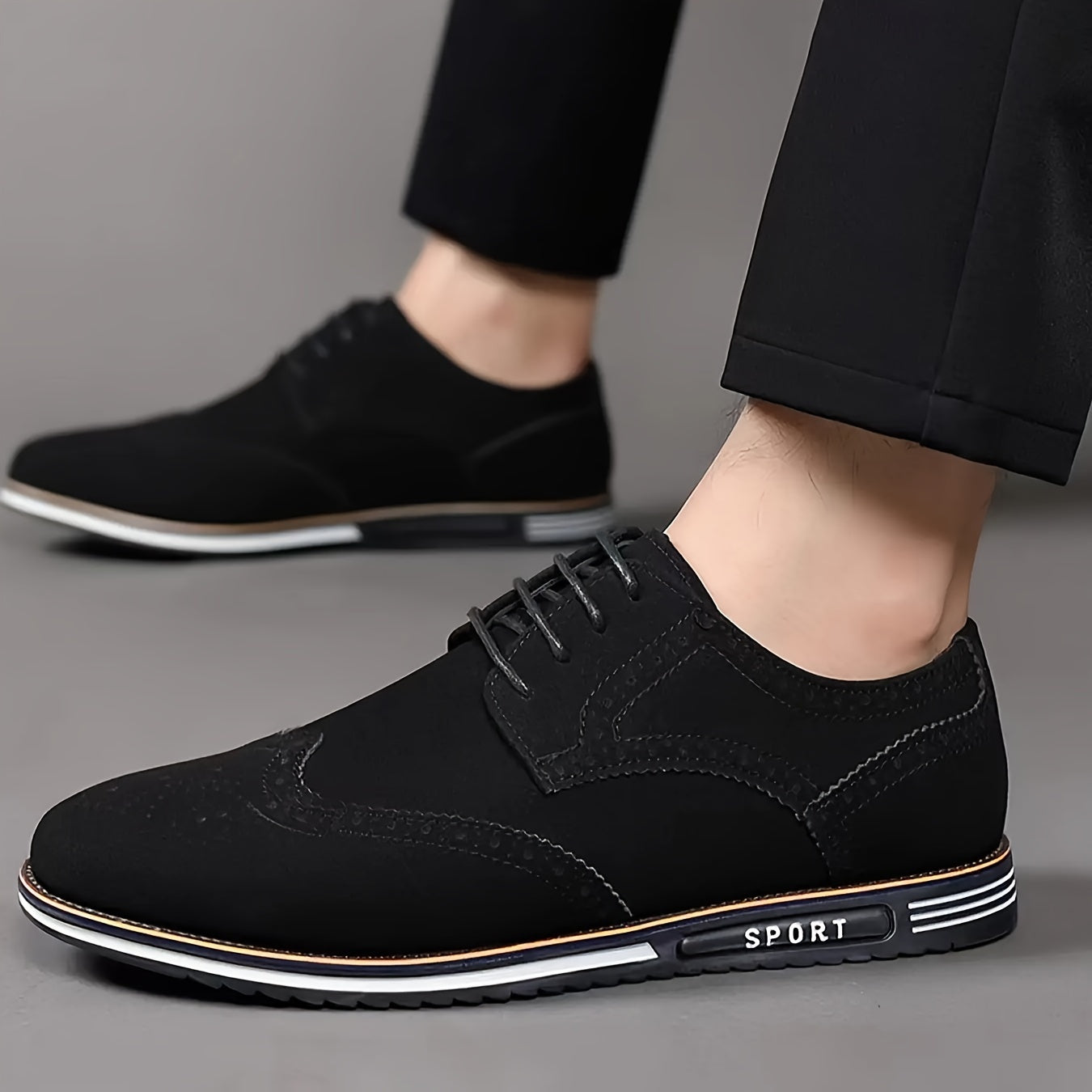 New Men's Plus Size Casual Shoes, Korean Style, Versatile Fashion Shoes with Soft Sole Lace-up Rubber Sole Shoes Wedding Everyday Casual Shoes