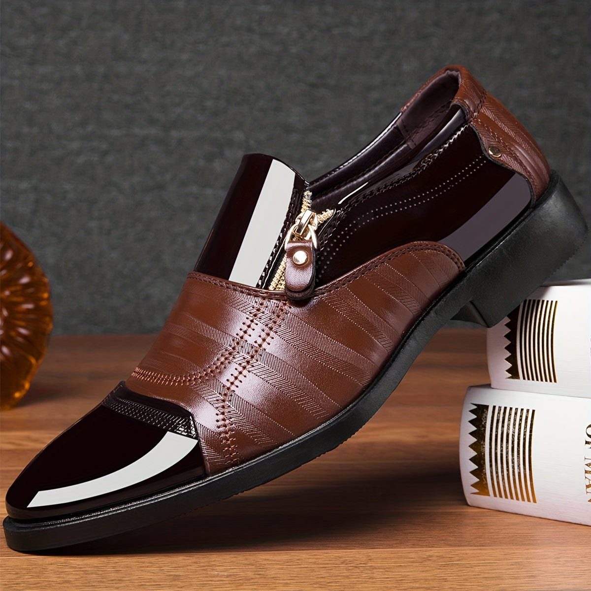 New Men's Dress Shoes, Elegant Pointed Toe Fashion Loafers, Slip-On Men's Gift, Comfortable Office Dress Shoes, Men's Black Shoes