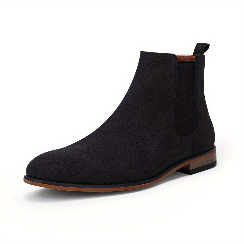 Men's Solid Chelsea Boots, Casual Walking Shoes, Preppy Style Aesthetic