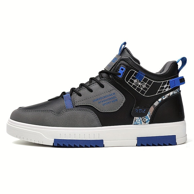 Mens Trendy Patchwork Skate Shoes - Superior Grip, Ventilated Comfort - Secure Lace-up Sneakers for Everyday Style