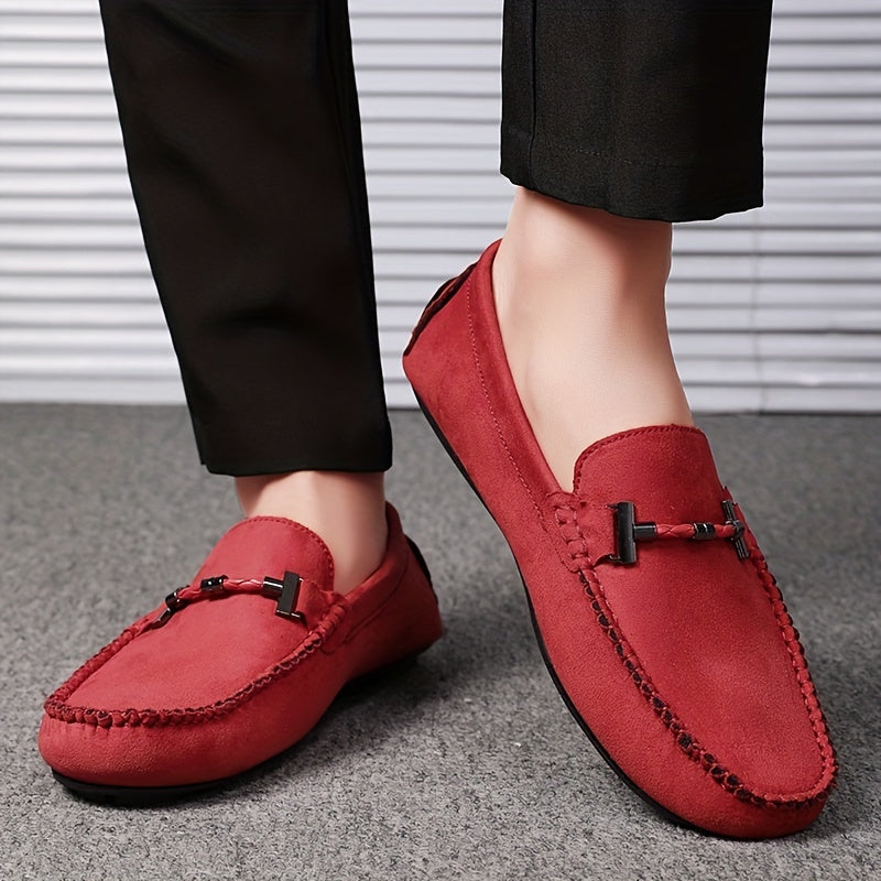 Men's Modified Horsebit Loafer Shoes, Casual Non-slip Slip On Moc Toe Shoes, Men's Driving Shoes, Spring And Summer
