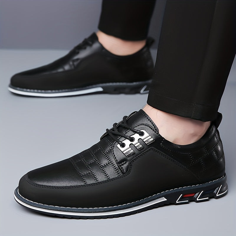 Men's Square Embroidery Business Casual Shoes