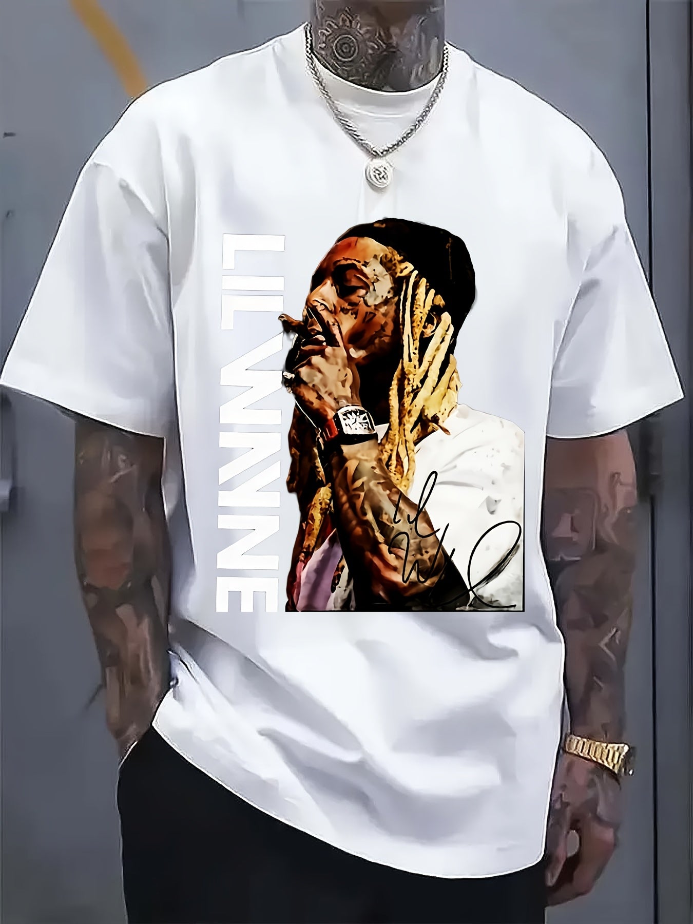 Lil Waynee Limited Edition Black Graphic T-Shirt - 100% Unisex Streetwear Tee with Vibrant Poster Print, Regular Fit Short Sleeve Round Neck Casual Shirt for Men & Women, Hip-Hop Fan Gift for Christmas, Halloween & Casual Att