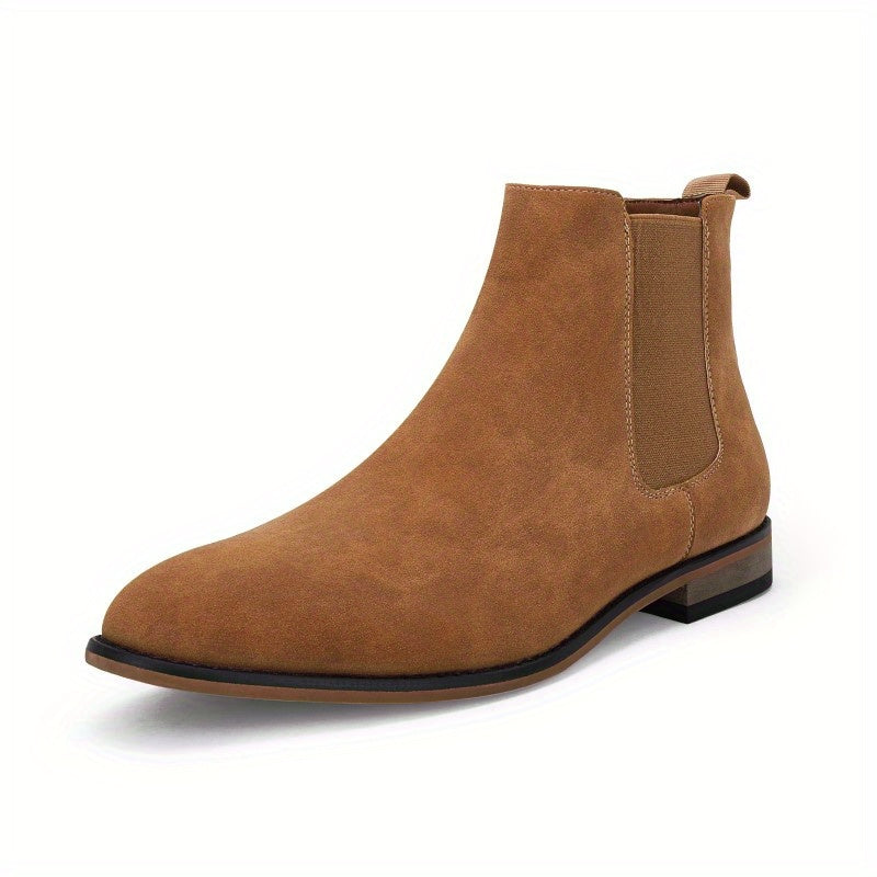 Men's Solid Chelsea Boots, Casual Walking Shoes, Preppy Style Aesthetic