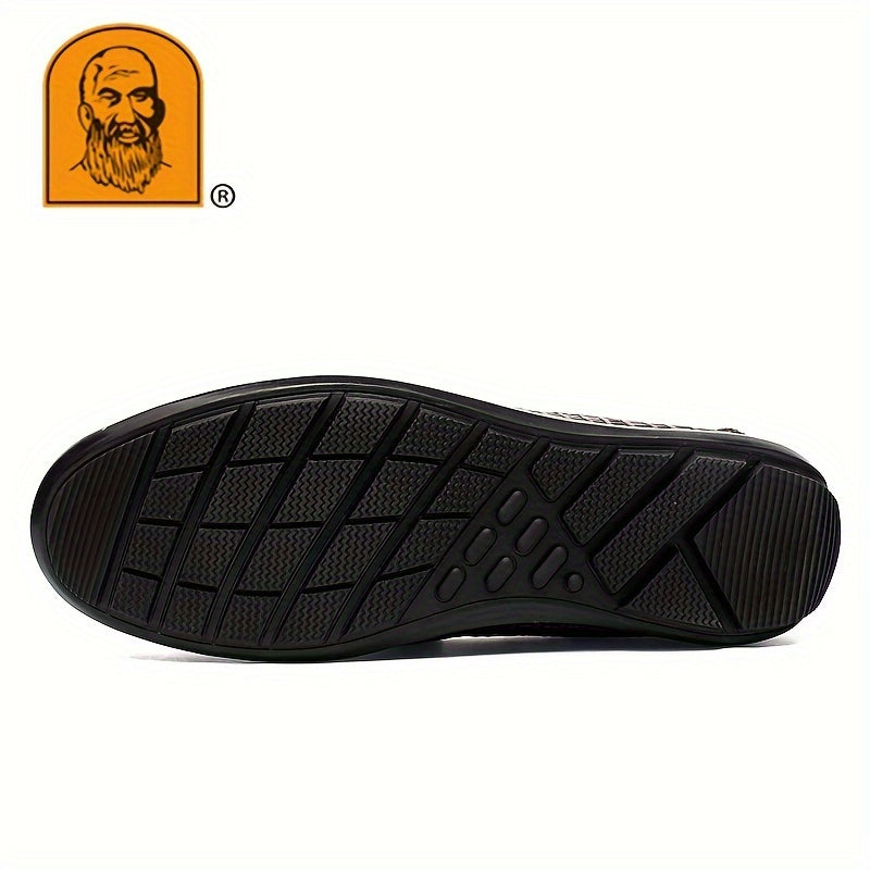 Men's Textured Moc Toe Loafer Shoes, Comfy Non-slip Slip On Shoes, Men's Shoes, Spring And Summer