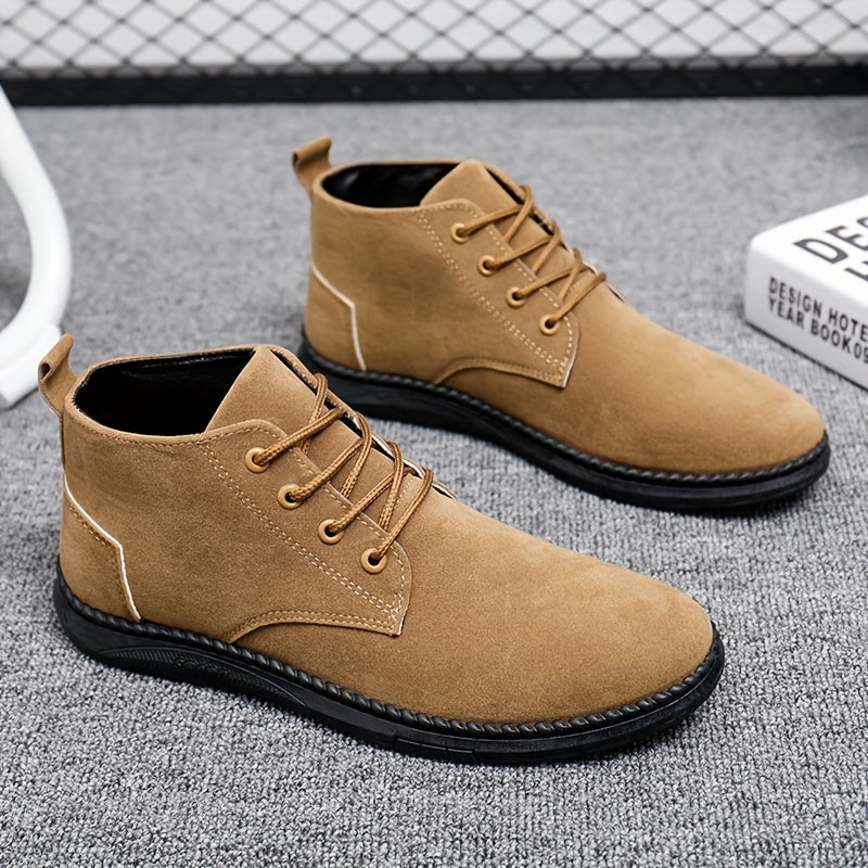 Men'S Casual Lace-Up Loafers - Brown Faux, Soft Sole, Round Toe, Comfortable Walking Shoes for Fall, Winter, Spring, and Summer, Casual Footwear | Casual Loafers | Laceup Shoe