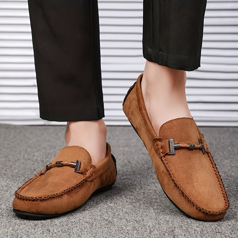 Men's Modified Horsebit Loafer Shoes, Casual Non-slip Slip On Moc Toe Shoes, Men's Driving Shoes, Spring And Summer
