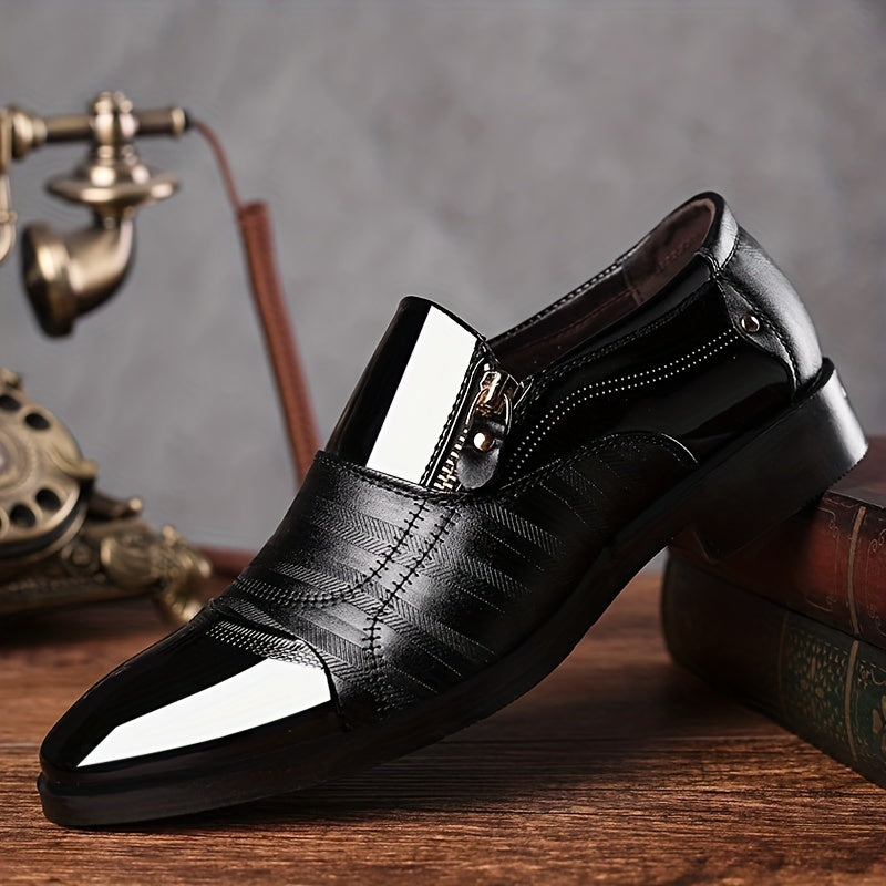 New Men's Dress Shoes, Elegant Pointed Toe Fashion Loafers, Slip-On Men's Gift, Comfortable Office Dress Shoes, Men's Black Shoes