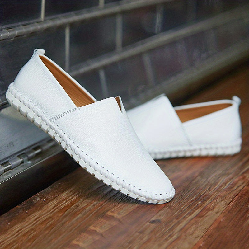 Men's Elegant Loafers - Spring/Summer Comfort | Superfine Fiber Leather, Non-Slip and Breathable Slip-On Shoes for Casual or Formal Wear