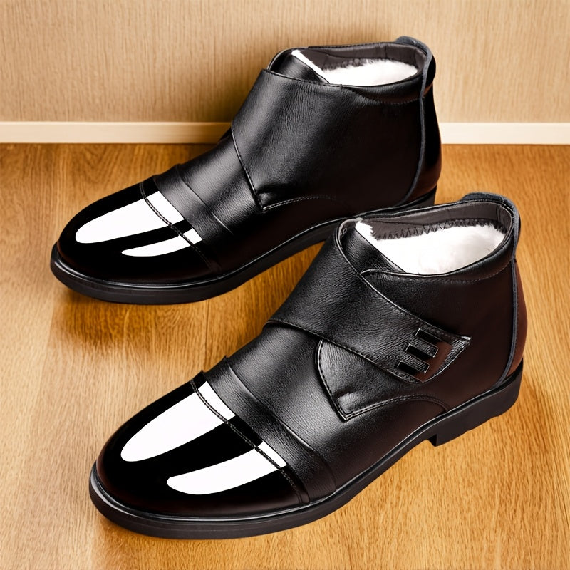 Men's Thermal Winter Shoes Boots, Business Formal Synthetic Leather Shoes