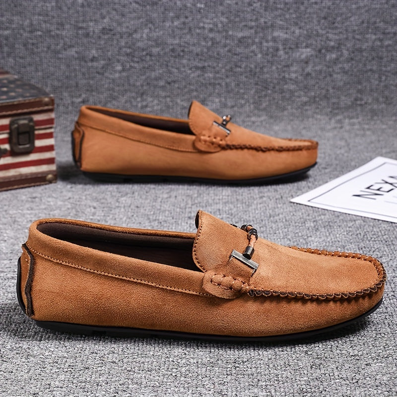 Men's Modified Horsebit Loafer Shoes, Casual Non-slip Slip On Moc Toe Shoes, Men's Driving Shoes, Spring And Summer