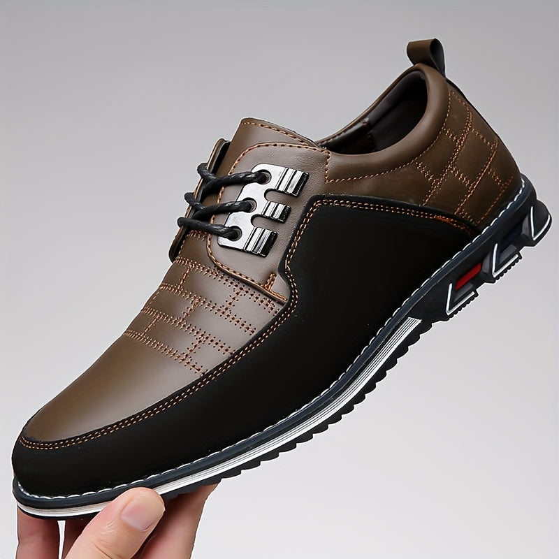 Men's Square Embroidery Business Casual Shoes