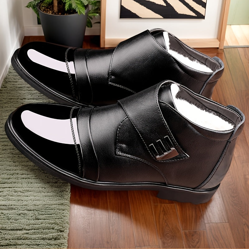 Men's Thermal Winter Shoes Boots, Business Formal Synthetic Leather Shoes
