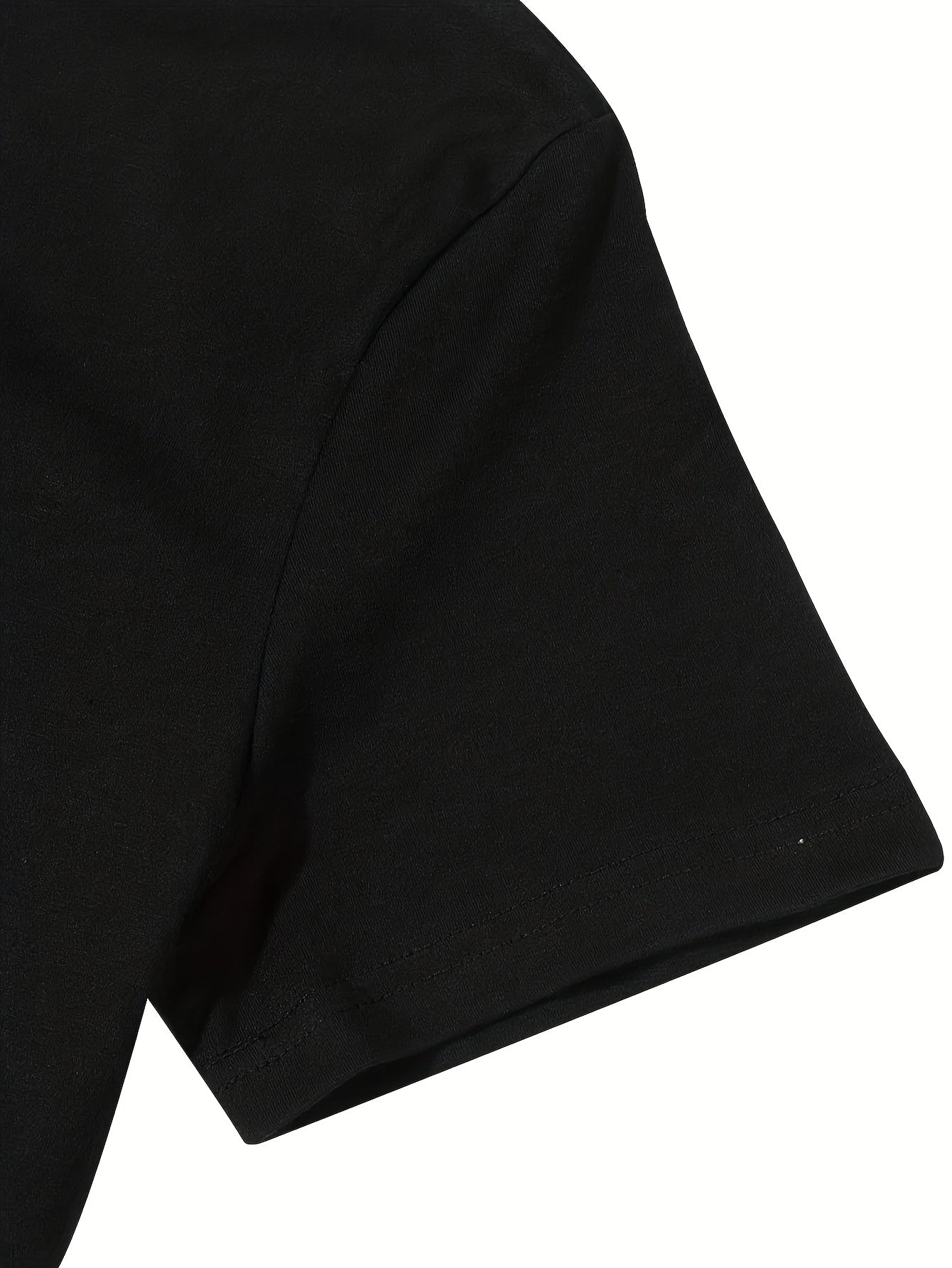 1pc Men'S Cotton T-Shirt with Bold Leaf Print - Black Casual Short Sleeve Tee, Regular Fit, Stretch Fabric, Comfortable for Casual Attire, All-Season Wear, Everyday Tshirt | Bold Graphic Tee | Cotton Tshirt