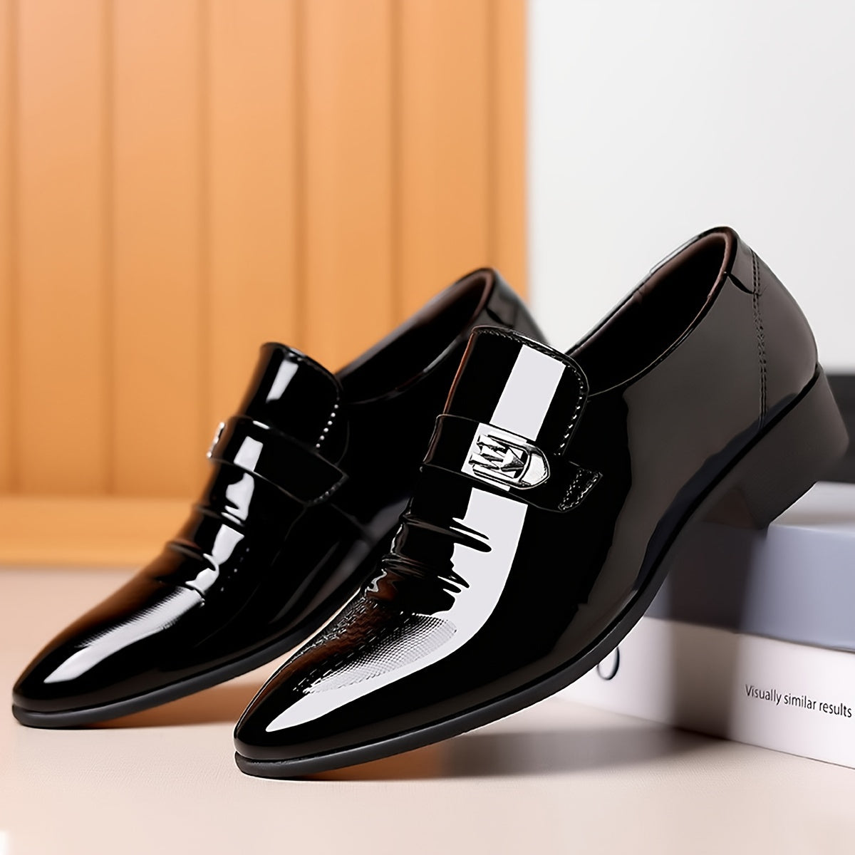 Men's Pointed Toe Slip-On Formal Shoes, Wear-resistant Non-Slip Shoes For Business